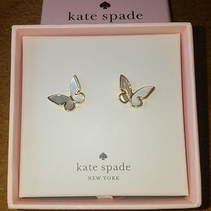 Kate Spade all a flutter cream earrings
